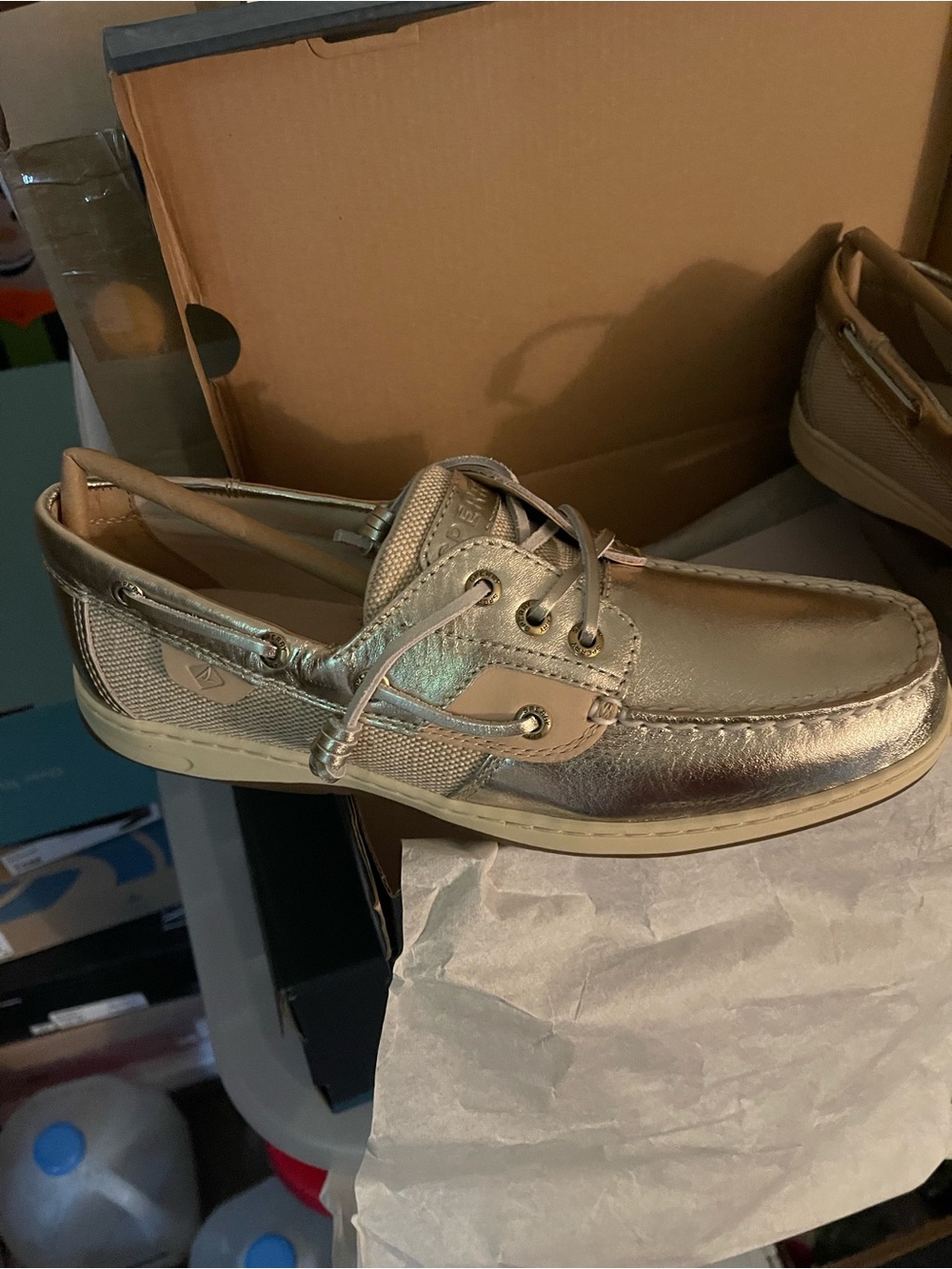 Sperry Metallic Gold Women's Boat Shoes